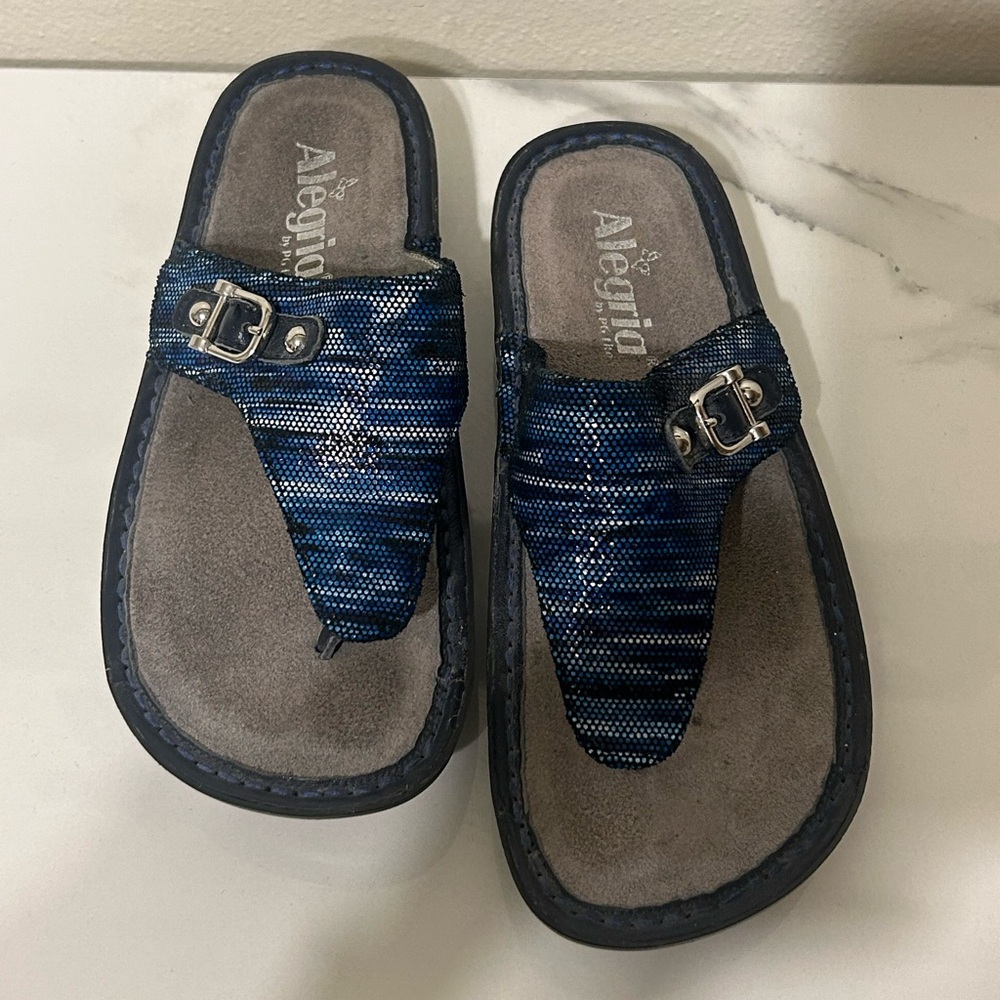 Algeria Blue Leather Sandals‎ by PG Lite Size 5 US 35 EU